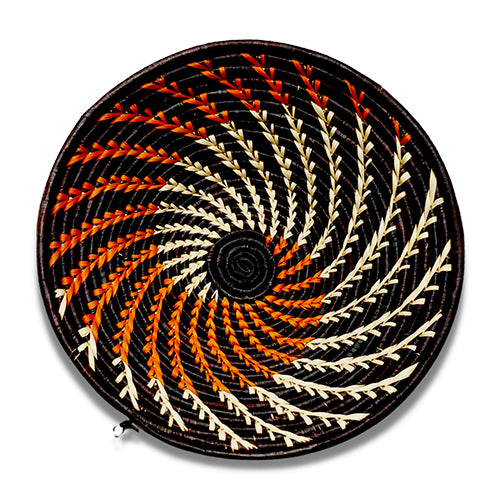 Wall Basket - Orange, White and Black Swirl