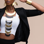 Fahari Brass and Horn Necklace