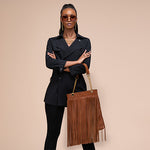 Harakati Fringe Tote - Tan