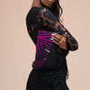 Kadogo Clutch - Black Base with Purple-Black Ankara Flap