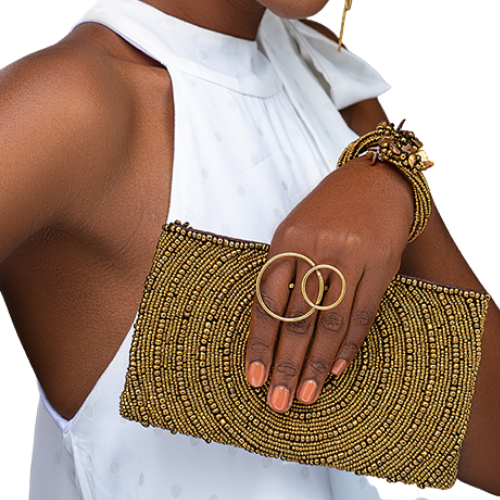 Dhahabu Beaded Clutch